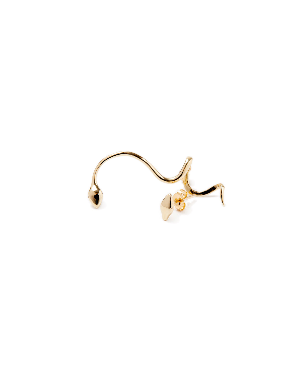 Serpent gold earring